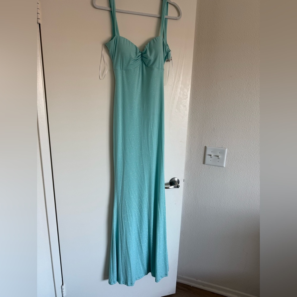 Sparkly Aqua Evening Gown